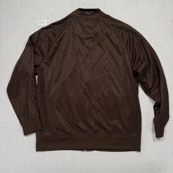 ENYCE Zip Track Jacket Brown Monogram Logo Full Zip Retro Style Size XXL - Picture 2 of 16